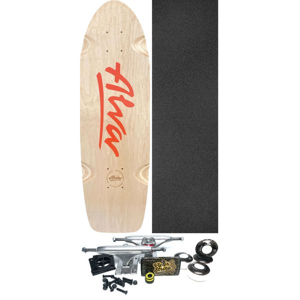 Alva Skateboards Bela Reissue Natural / Orange Old School Skateboard Deck - 8.5" x 27" - Complete Skateboard Bundle